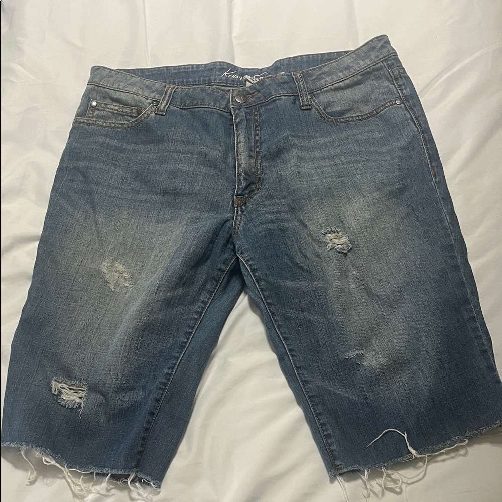 Kenneth Cole Faded Blue Jean Shorts